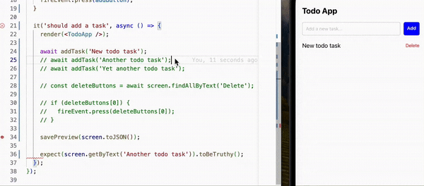 React Native Test Preview Demo